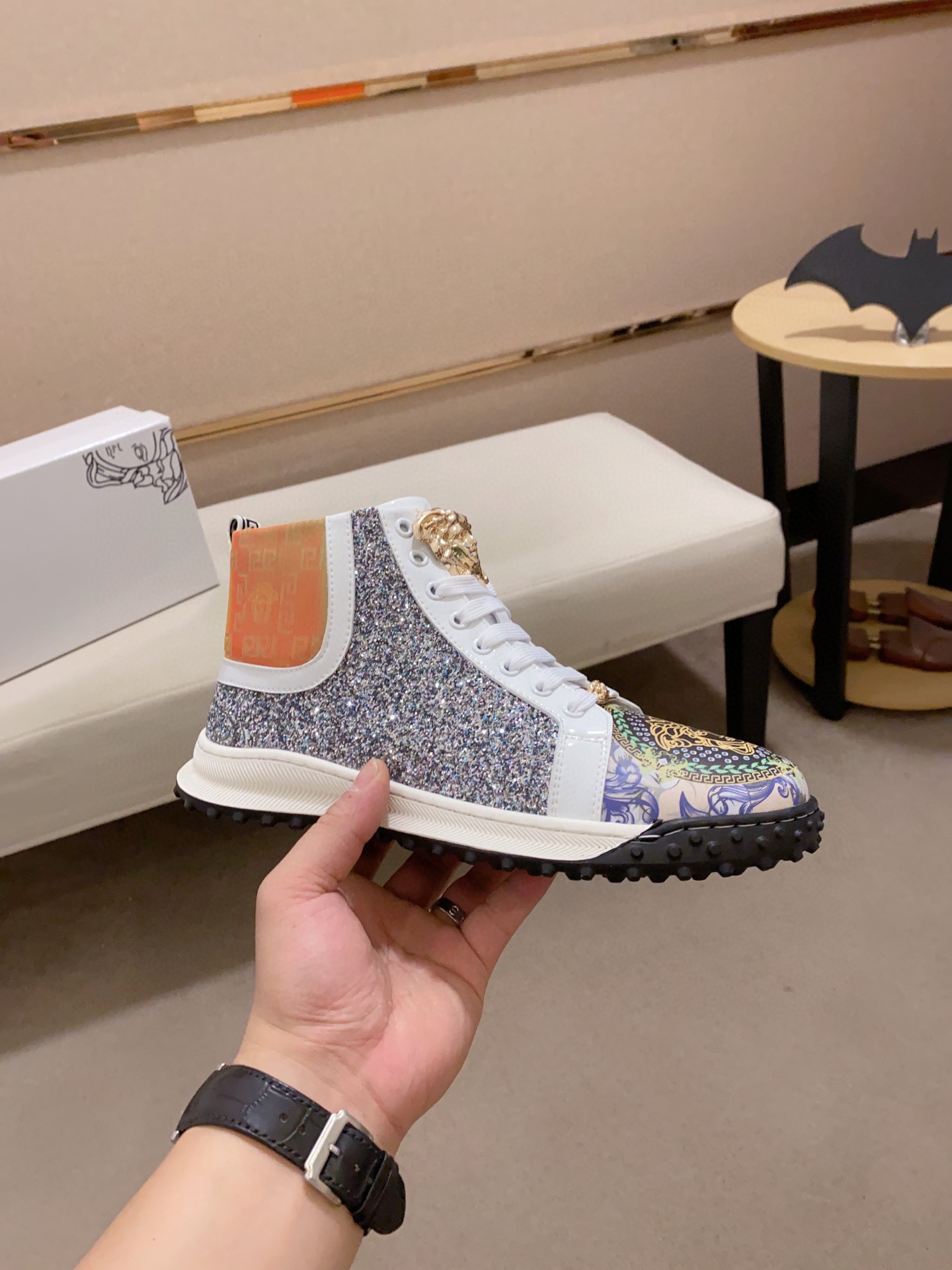 versace glitter high-top sneakers - size 38-44 - Image 6