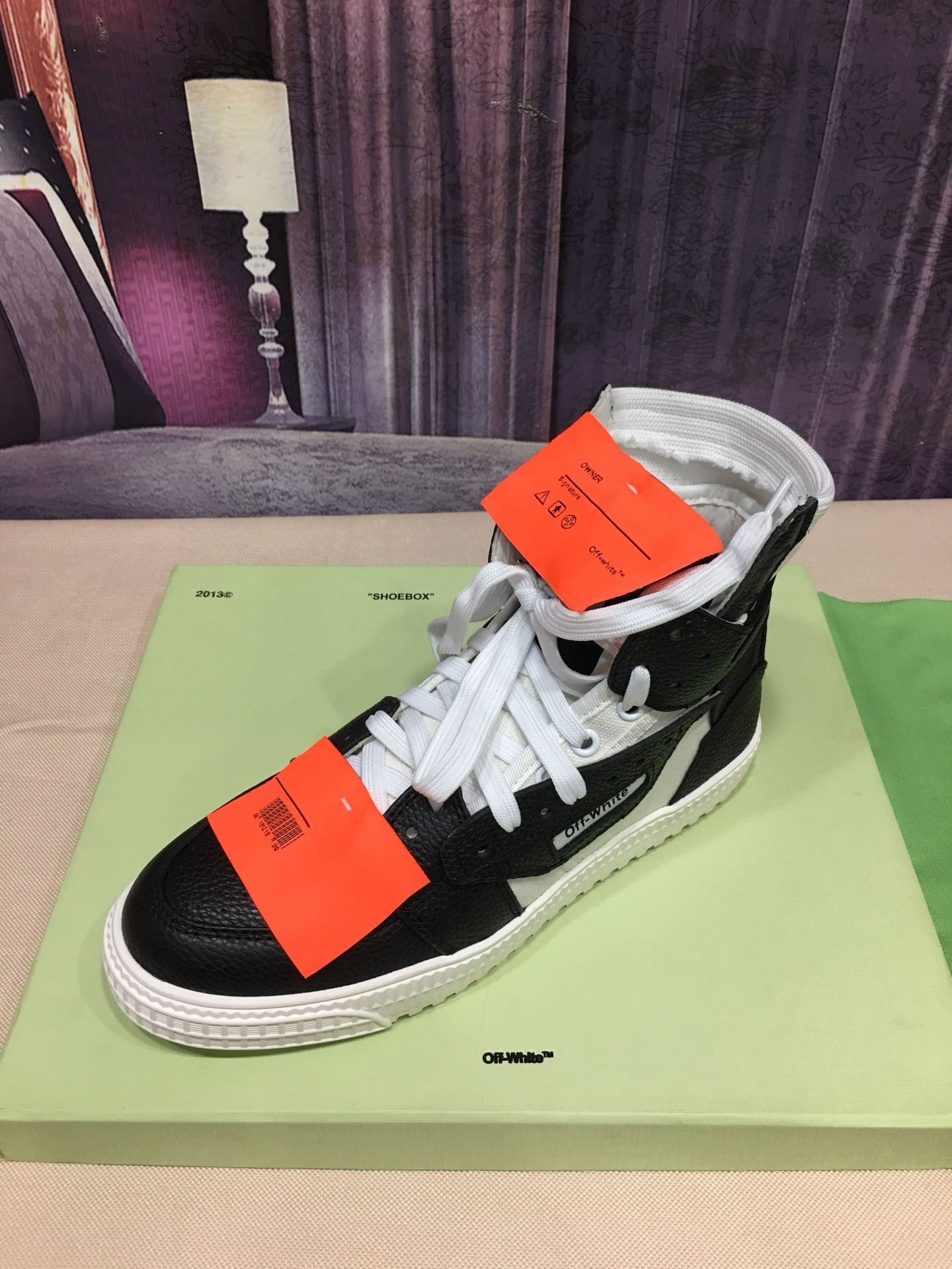 off-white high-top sneakers for couples, sizes 35-44
