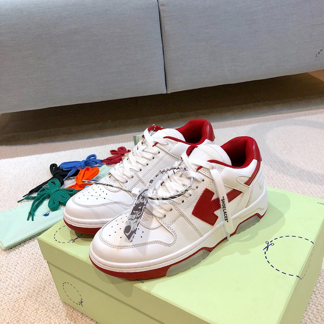 off-white couple's sneakers size 35-44 - red & white - Image 6