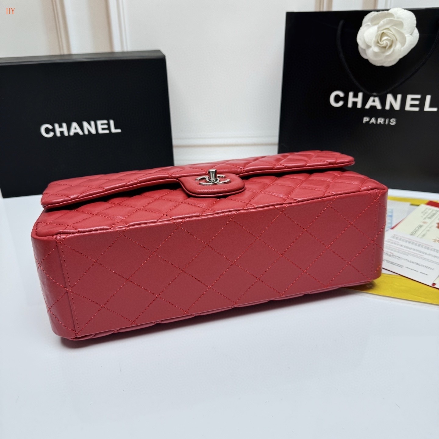 chanel red quilted flap bag - 33*22*9.2 cm - Image 6