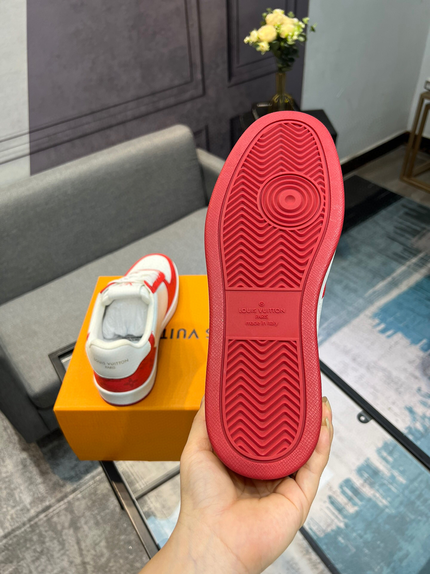 louis vuitton casual shoes size 39-44 red/white - Image 6