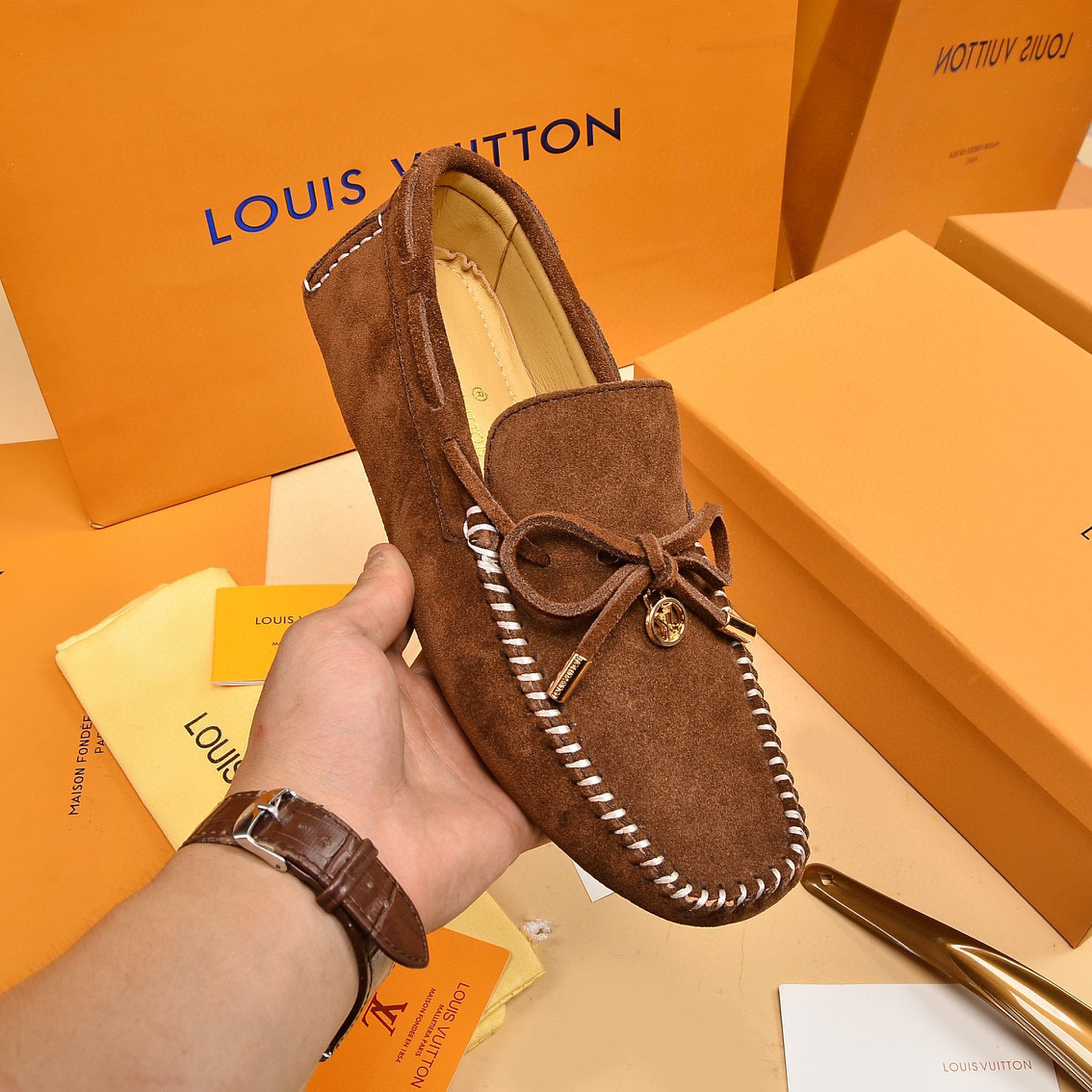 louis vuitton suede slip-on shoes size 38-44 - Image 6