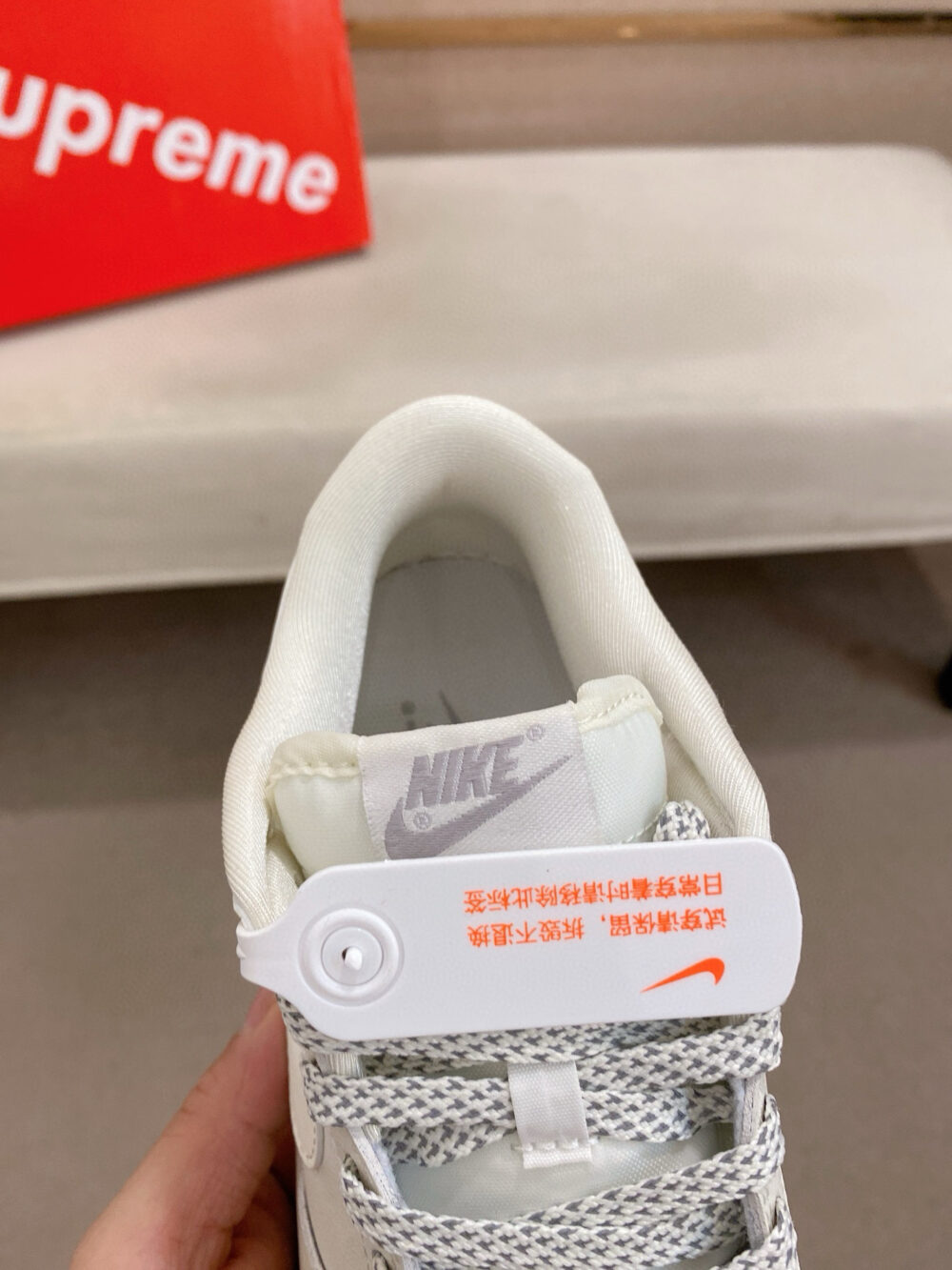 supreme x nike dunk low white sneakers - size 35/44 - Image 6