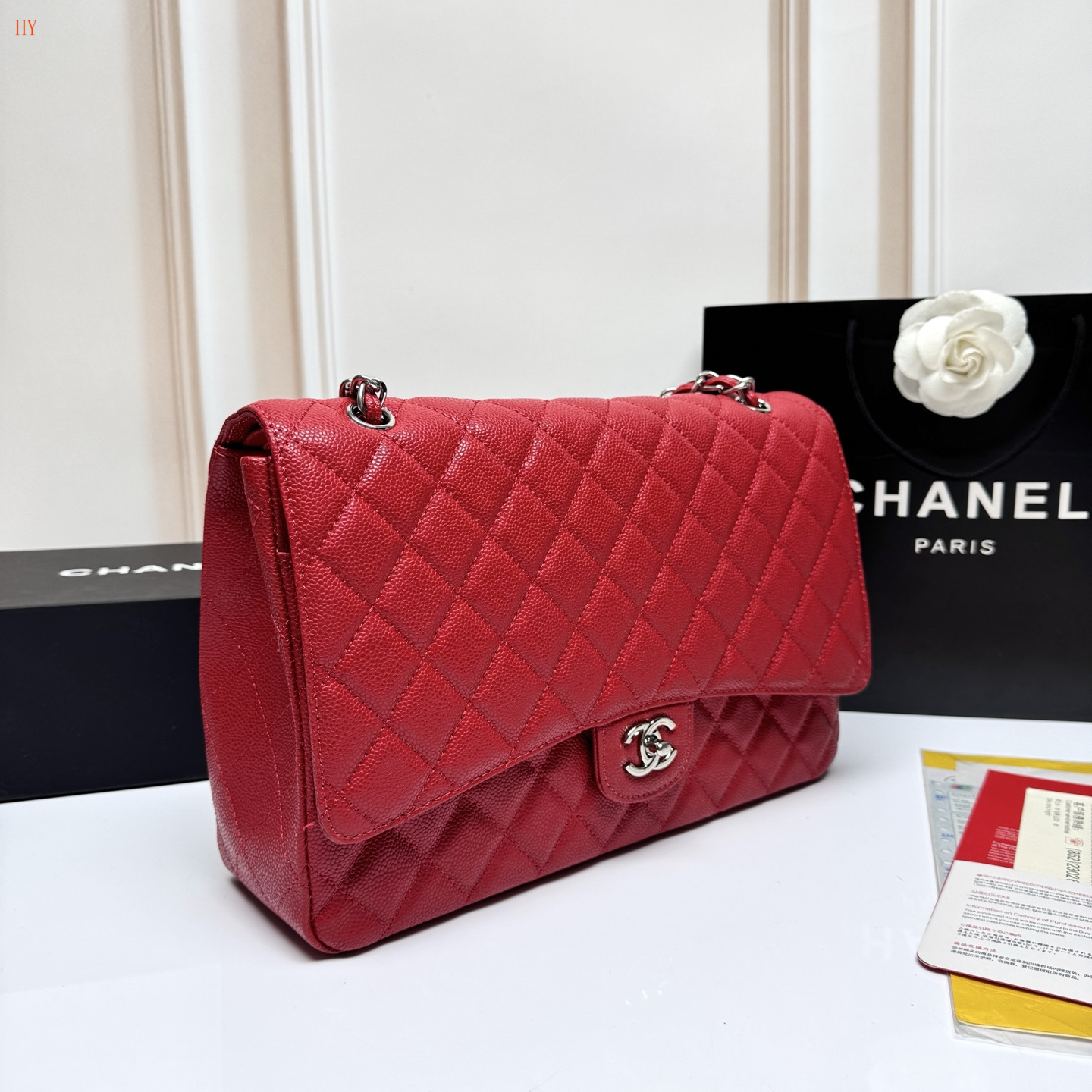 chanel quilted wallet on chain - 33x22x9 cm, burgundy - Image 6