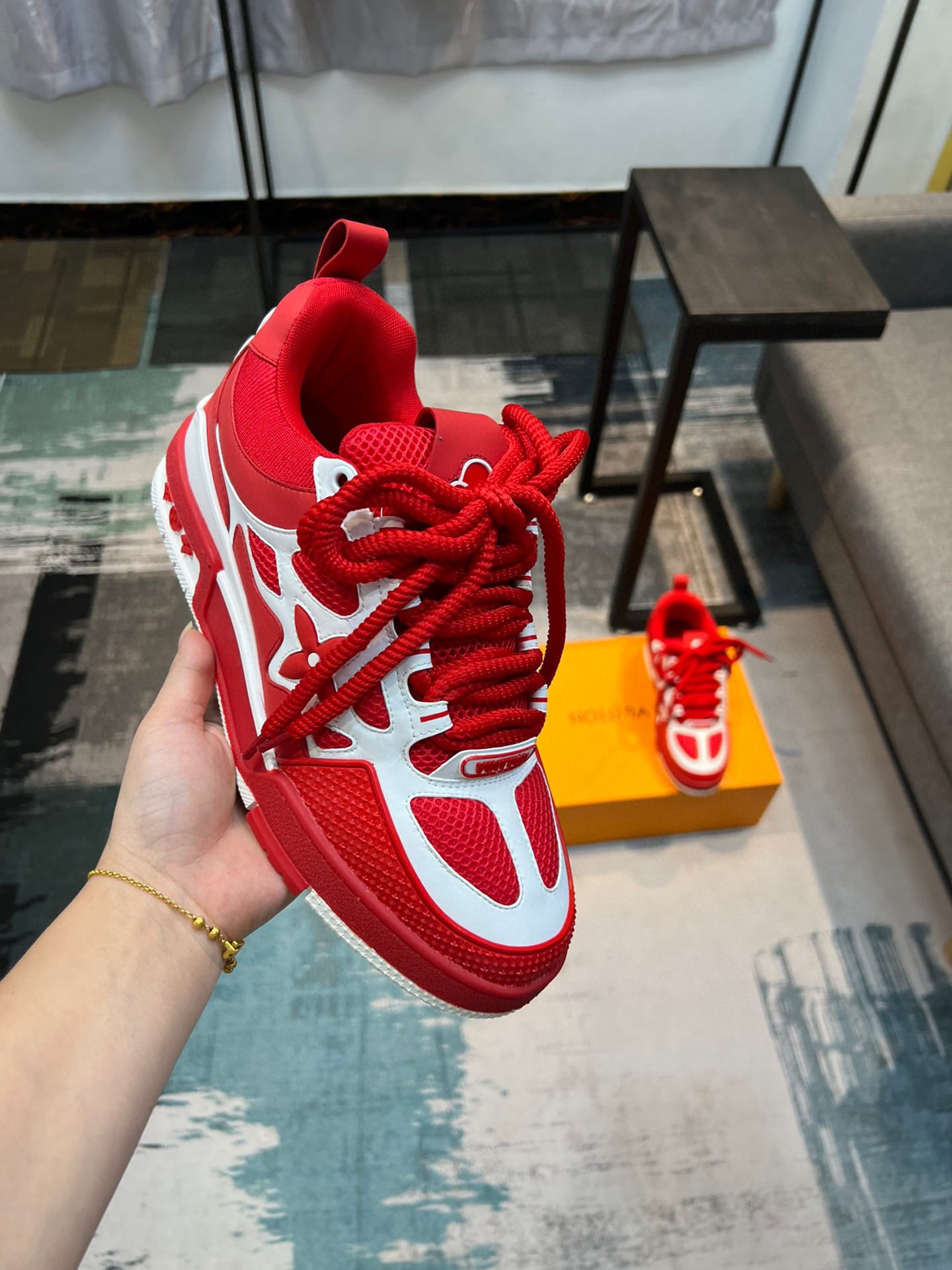 louis vuitton lv skate sneaker red 35-44 - Image 6