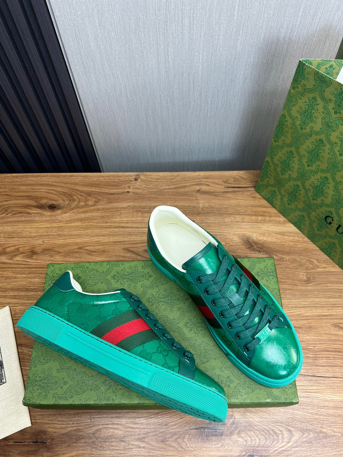 gucci green sneakers for couples, sizes 35-44 - Image 6