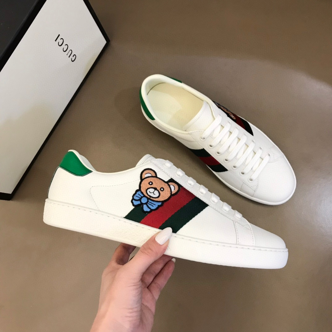 gucci bear embroidered white sneakers 35-44 - Image 6