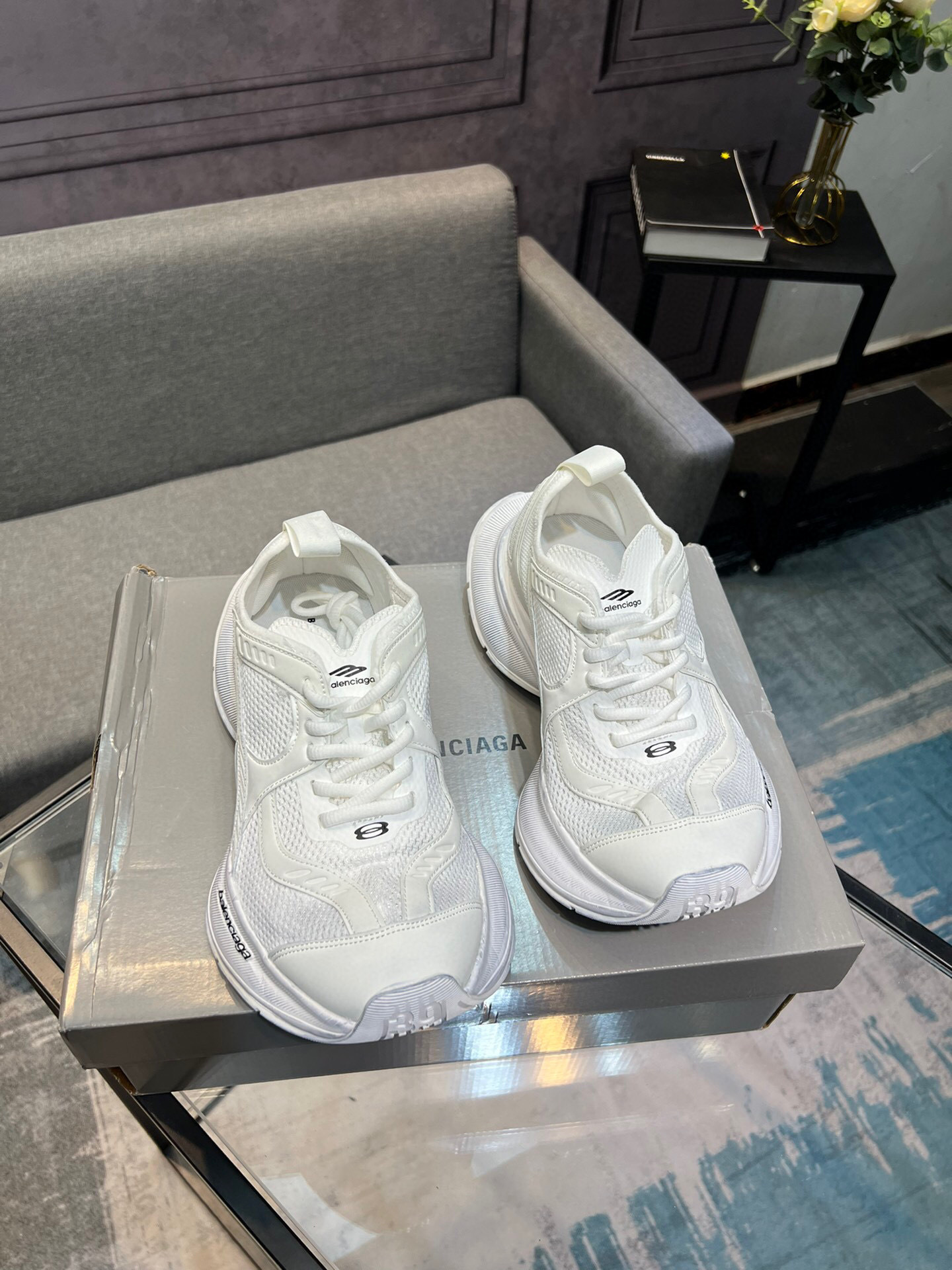 balenciaga white sneakers for couples - sizes 35-44 - Image 6