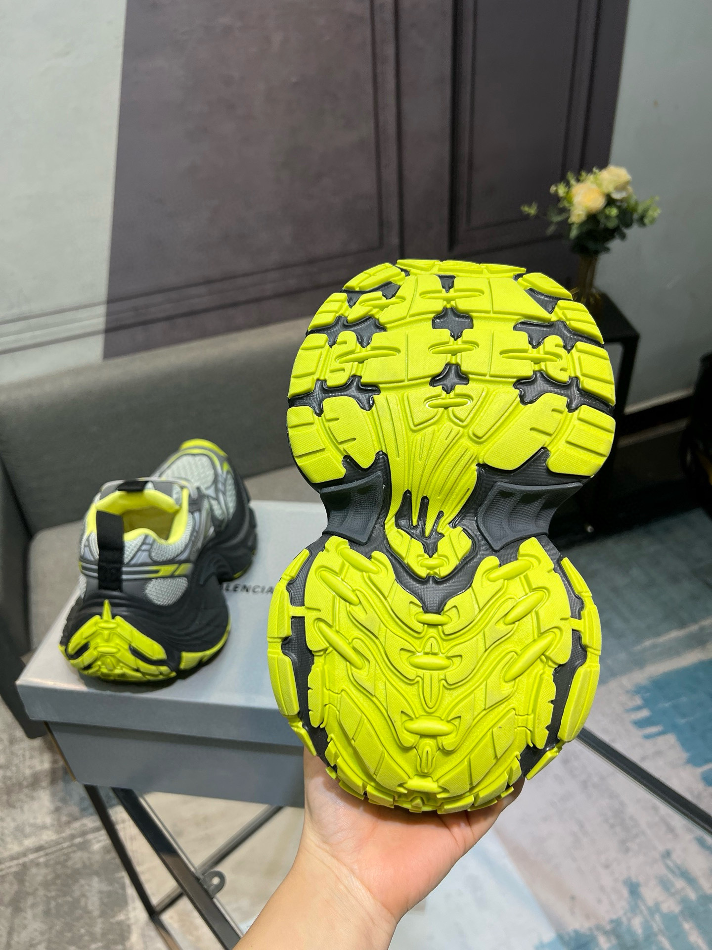 balenciaga unisex sneakers 35/46 - gray/neon yellow - Image 6