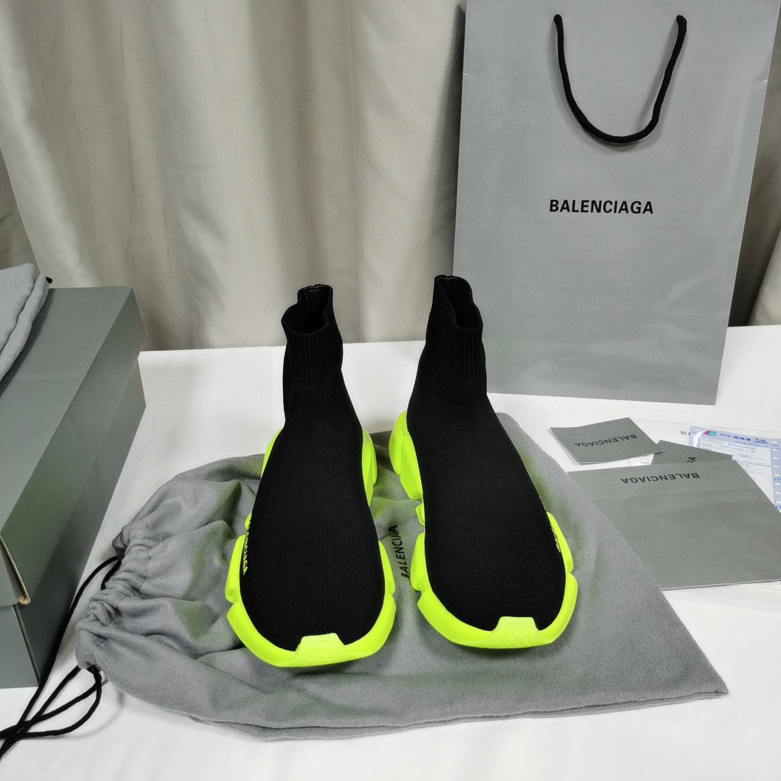 balenciaga sock sneakers - size 35-44 - black/neon yellow - Image 6