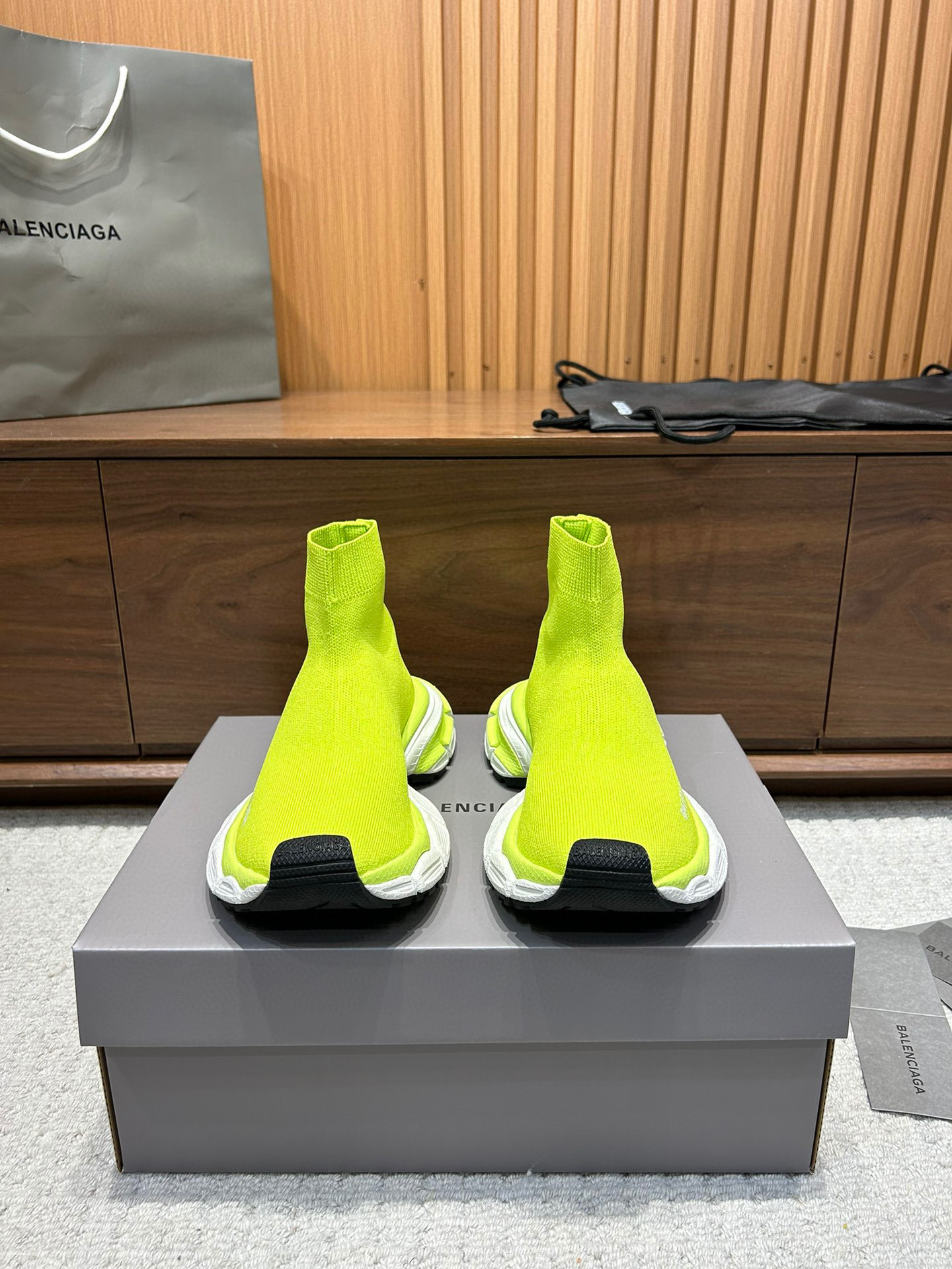 balenciaga unisex neon green sock sneakers, size 35-46 - Image 6