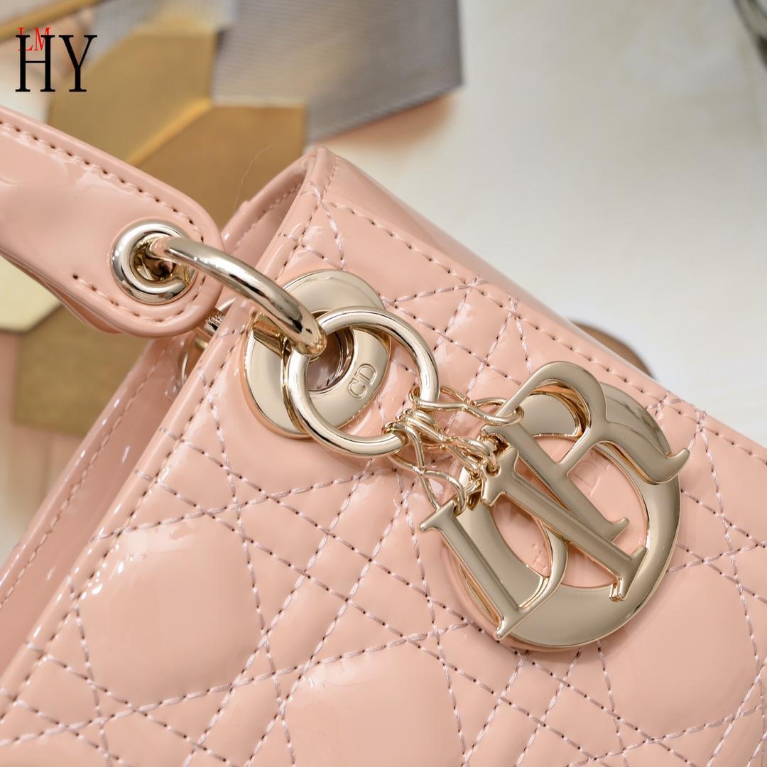 dior 17cm pink patent leather handbag - Image 6