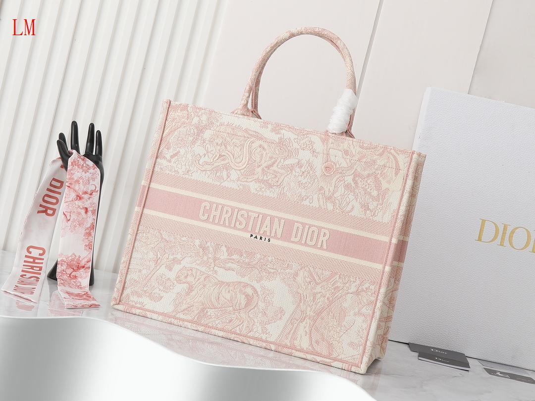 christian dior pink tote bag 42*35*18.5 cm