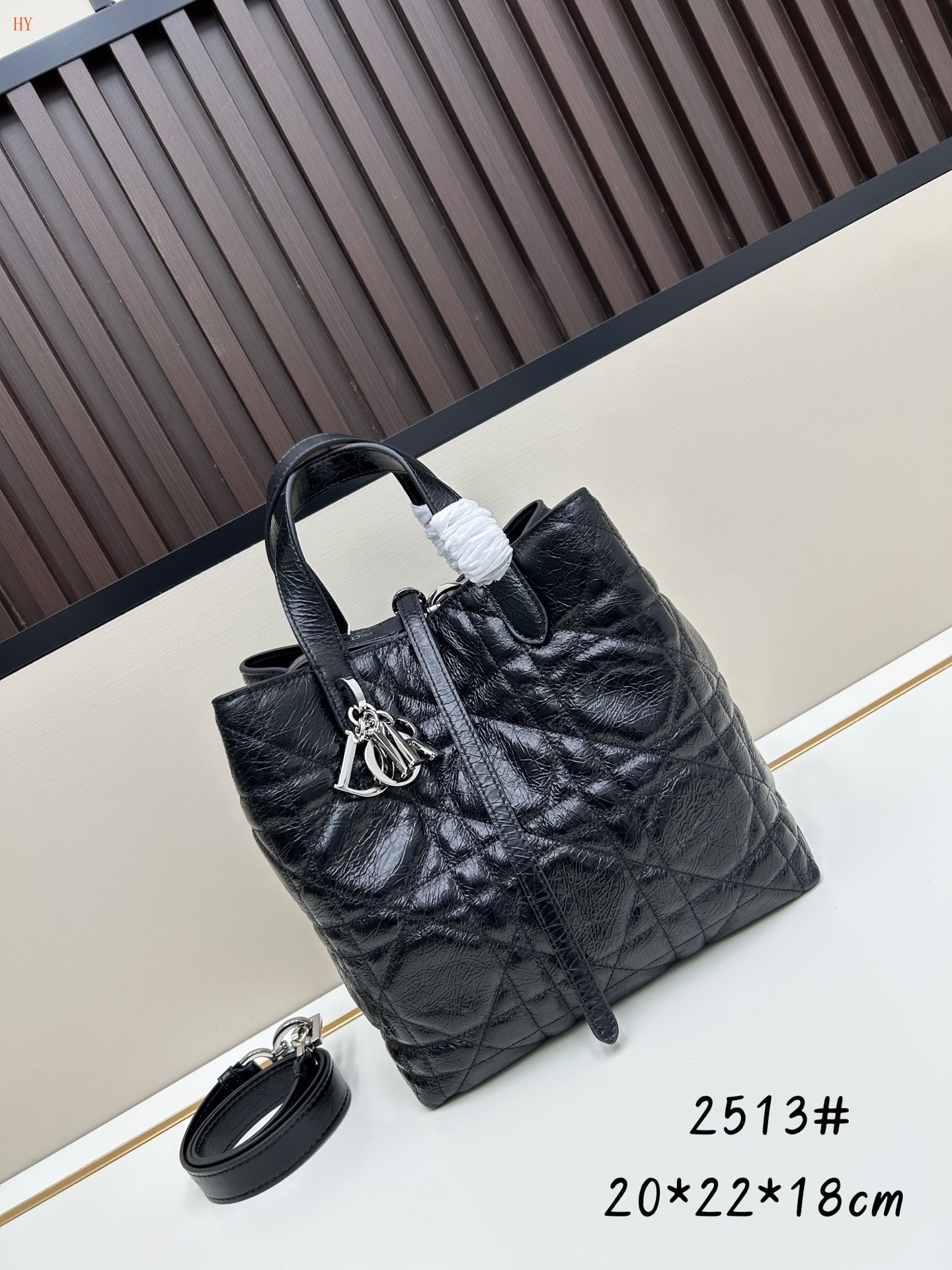 dior black leather tote bag 20*22*18 cm