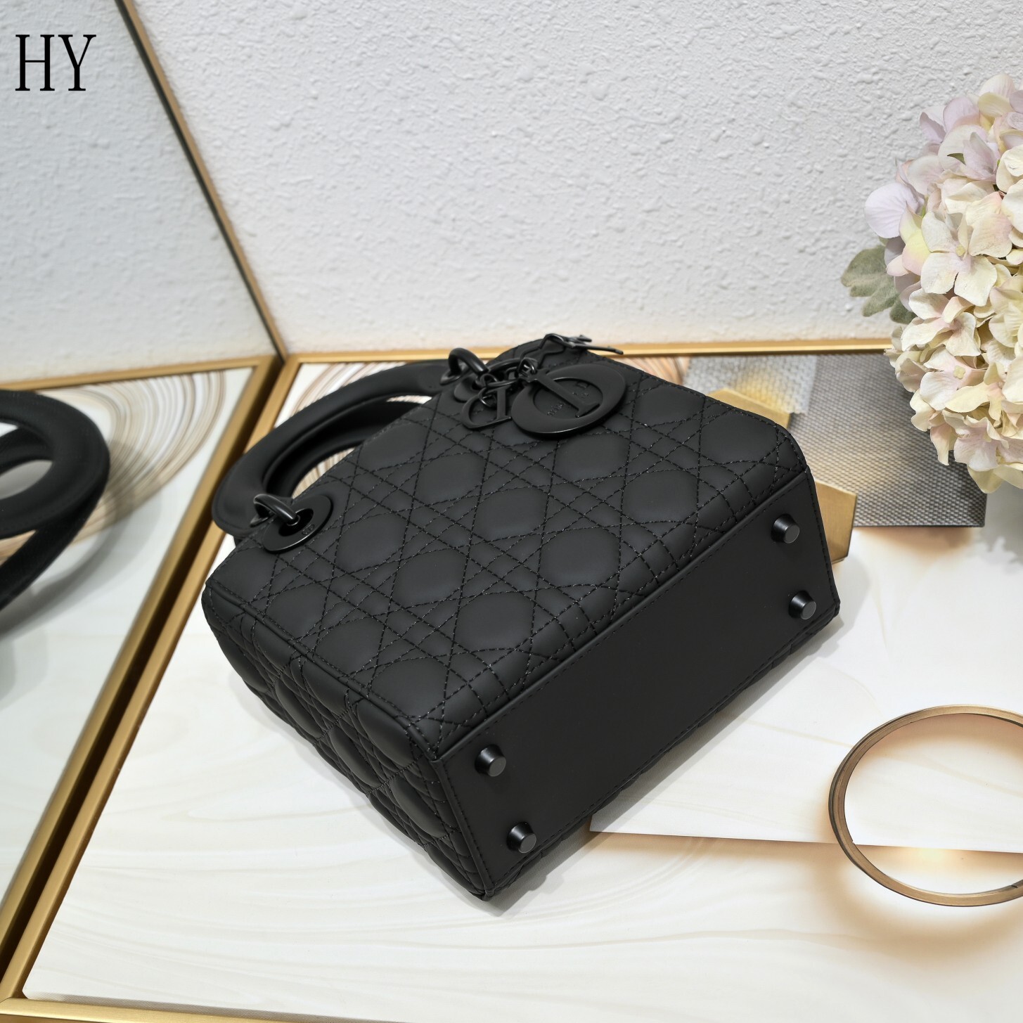 dior black quilted handbag 20cm x 17cm x 8cm - Image 6