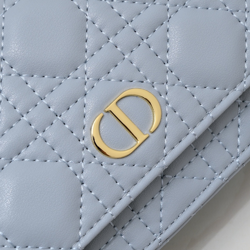dior quilted wallet on chain - light gray, 20 x 11.5 x 3.5 cm - Image 6
