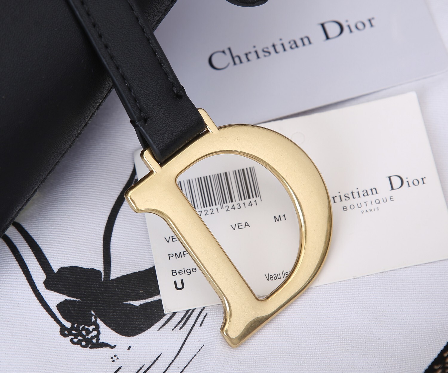 dior saddle bag - black leather, 25.5x20x6.5 cm - Image 6