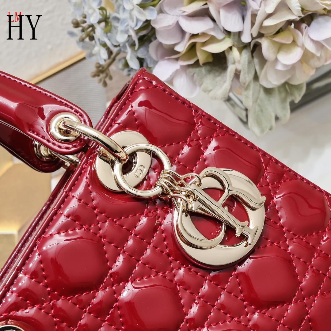 dior 20cm red patent leather handbag - Image 6