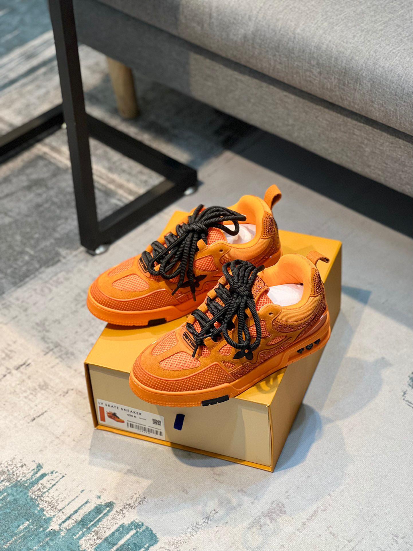 louis vuitton l couples sneakers 35-44 orange - Image 6