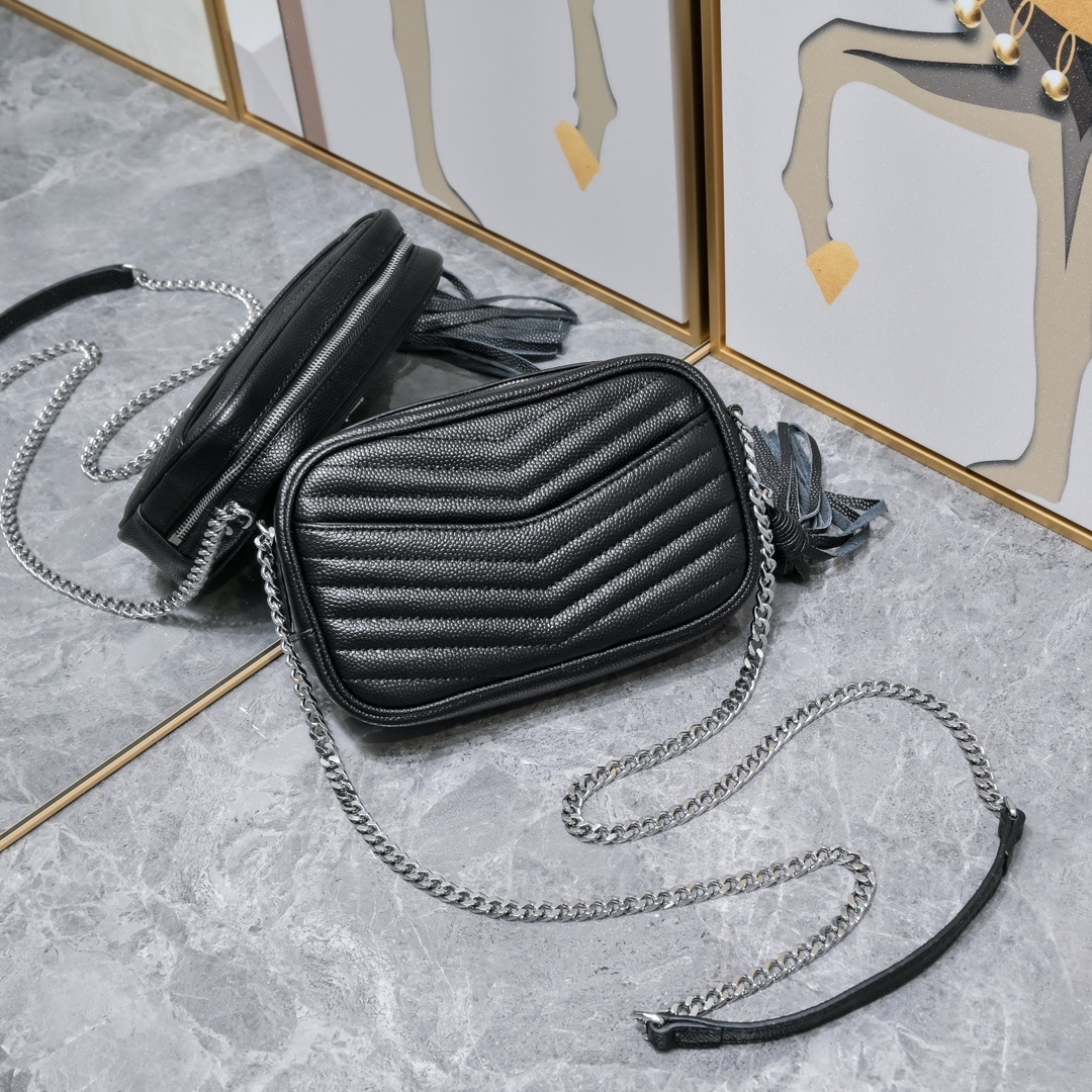yves saint laurent 1997 black quilted crossbody bag 18x10x5 cm - Image 6