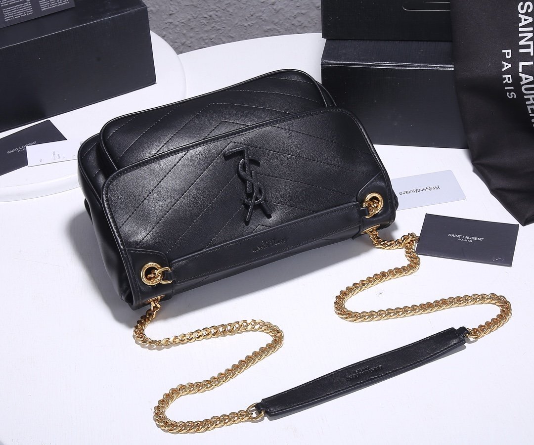 yves saint laurent black quilted leather crossbody bag - Image 6