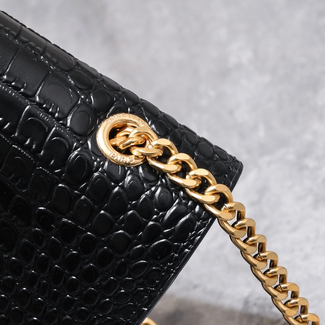 yves saint laurent black croc-embossed bag 24*5.5*14.5 - Image 6