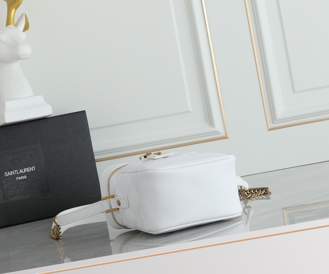 yves saint laurent quilted white crossbody bag - 16.5x14.5x9 cm - Image 6