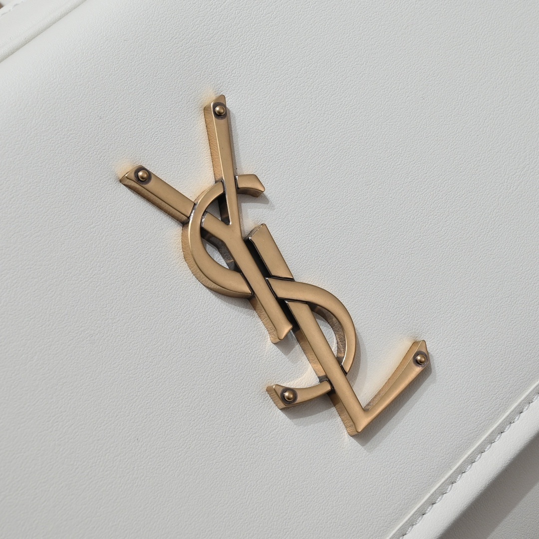 yves saint laurent white leather handbag 26x19x13 cm - Image 6
