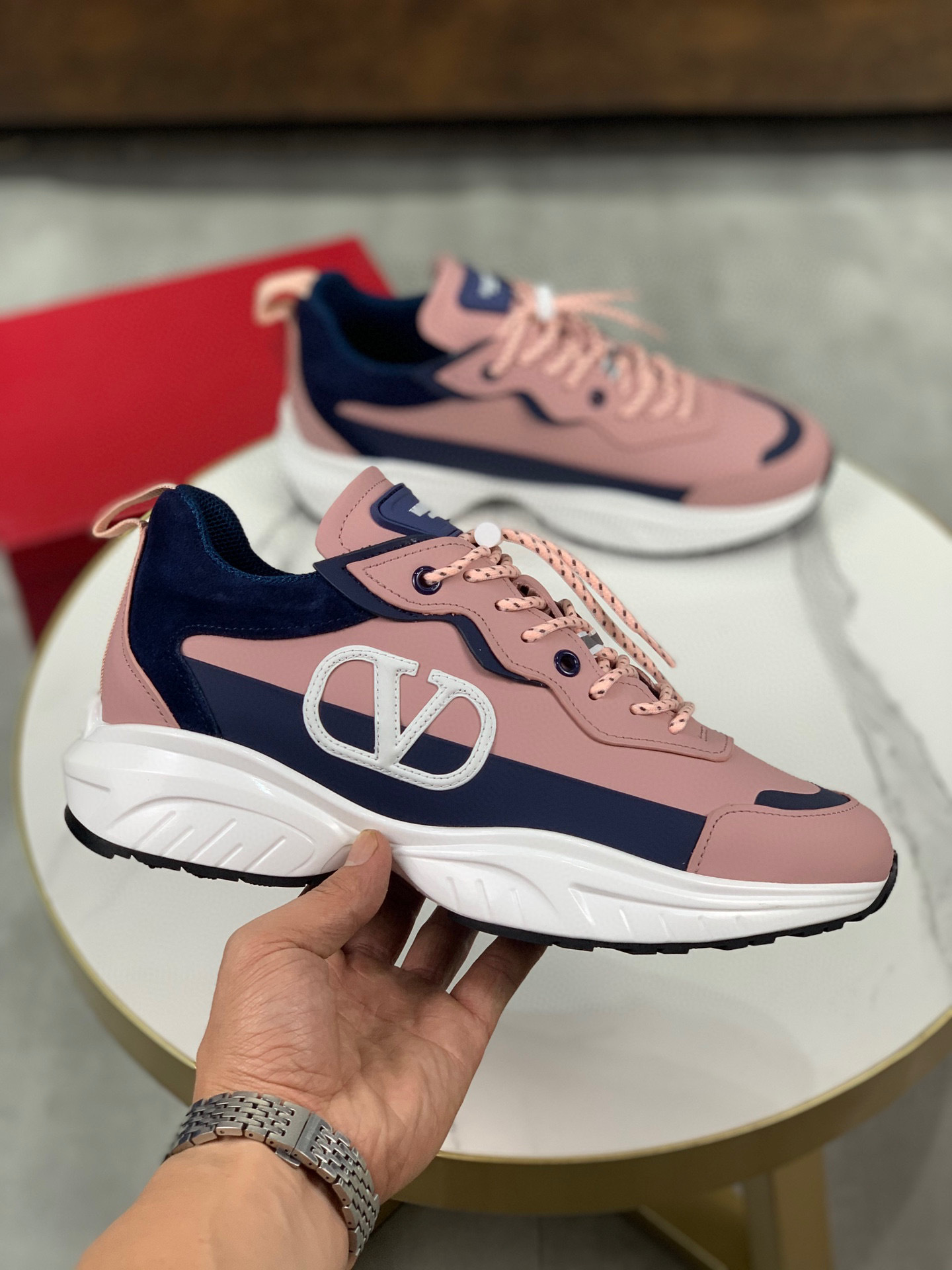 valentino casual sneakers in pink and navy - sizes 38-44 - Image 6