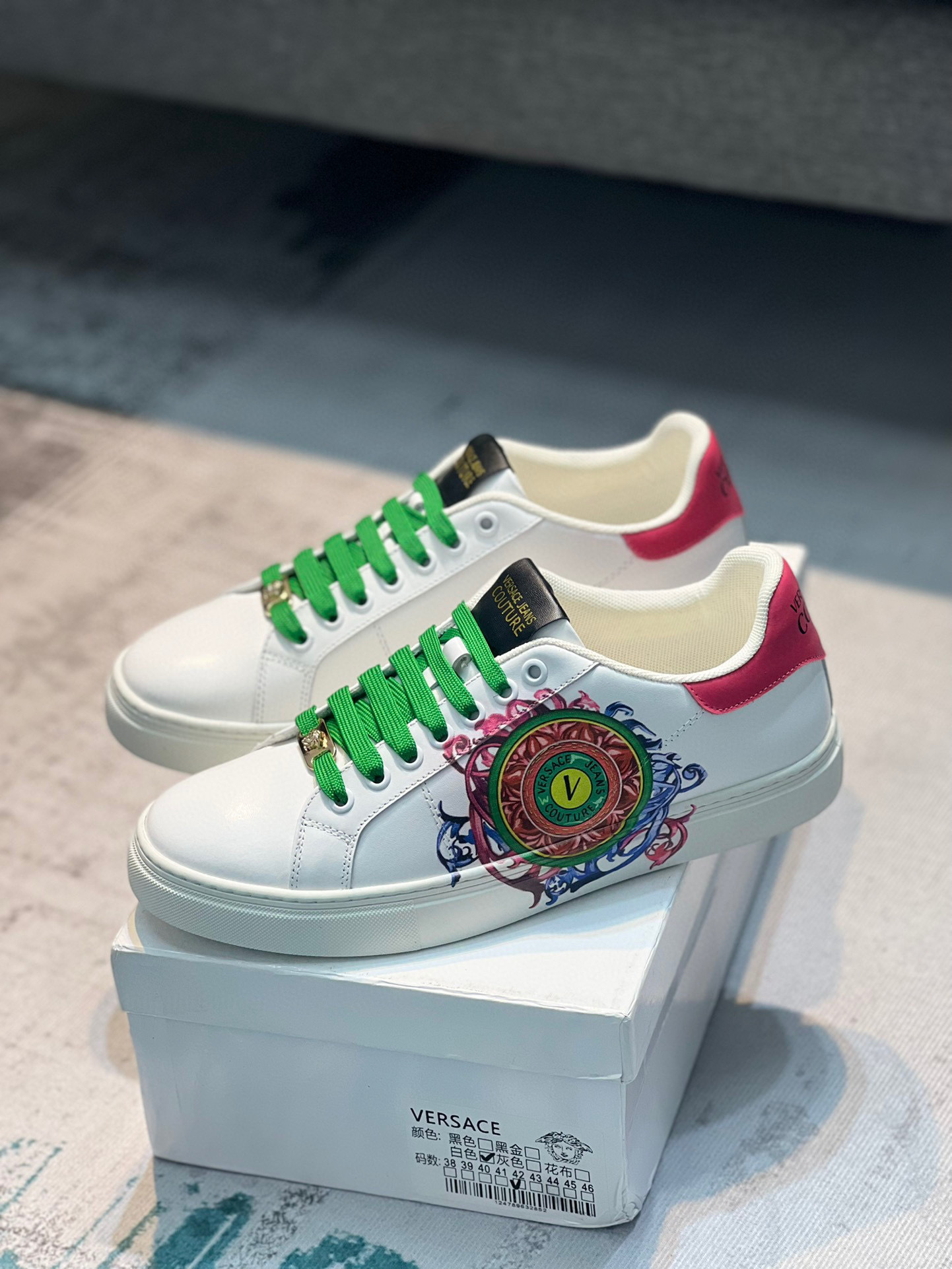 versace casual sneakers 38-43 with colorful design