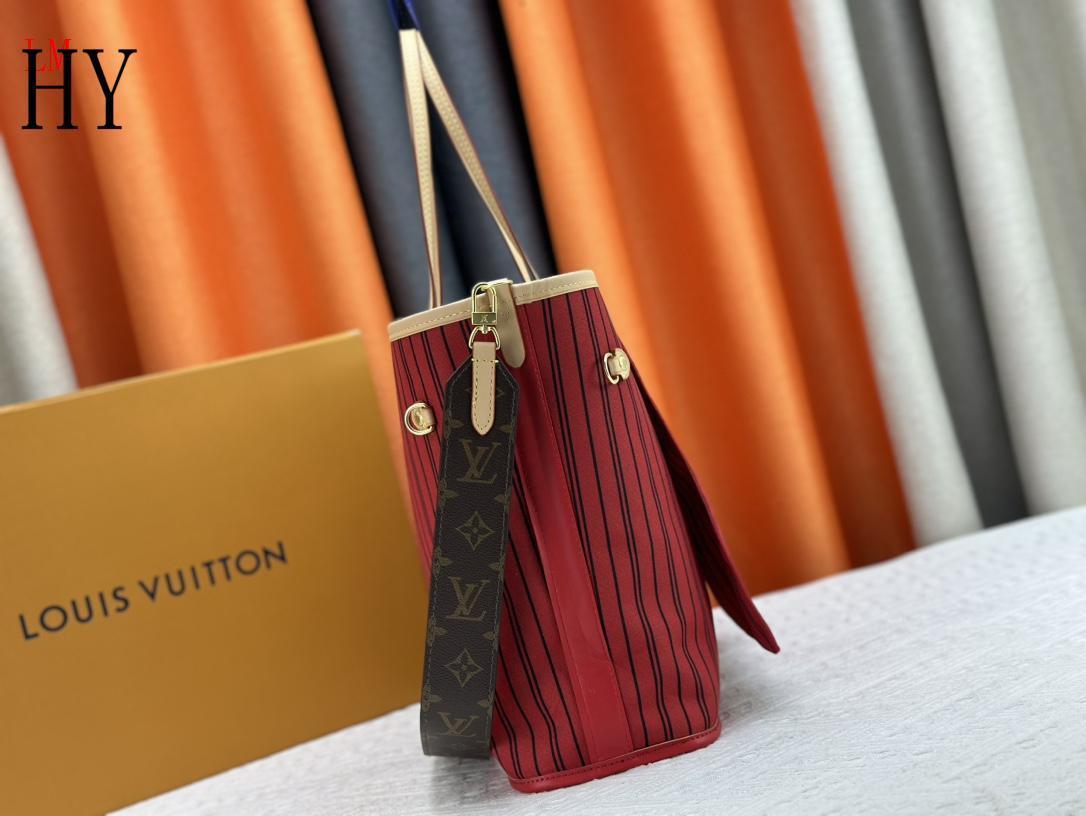 louis vuitton red striped tote bag - 31x28x14 cm - Image 7