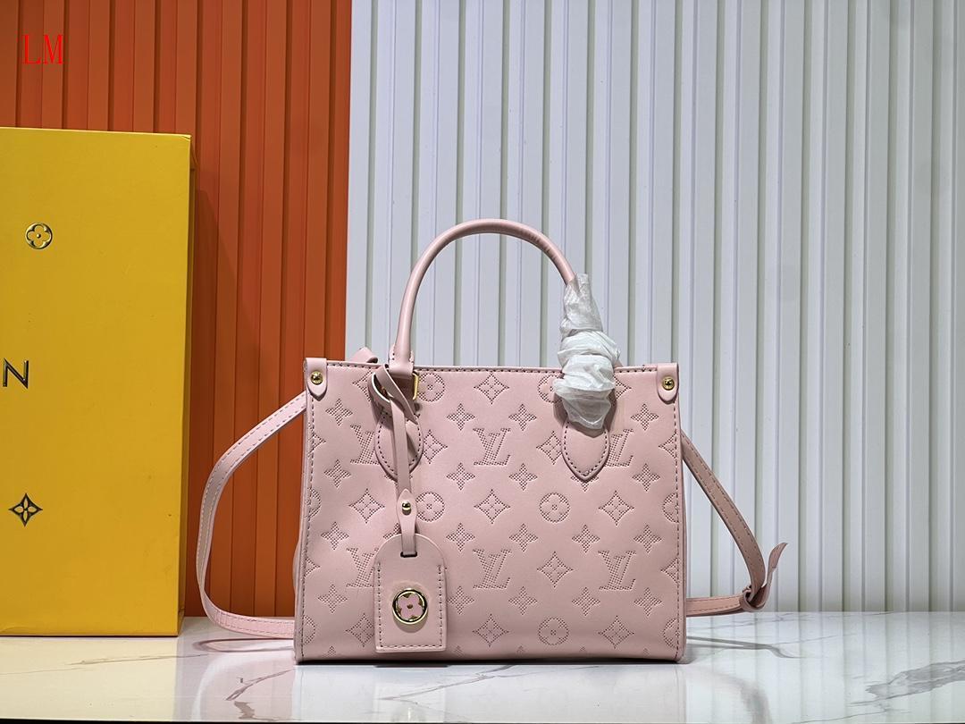 louis vuitton pink monogram tote bag 25*19*11
