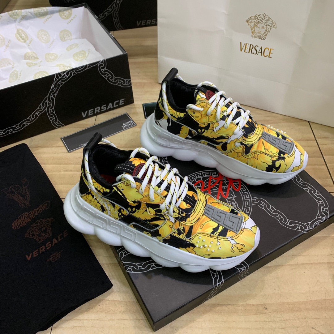 versace couples dad sneakers 35-44 - bold yellow design - Image 7