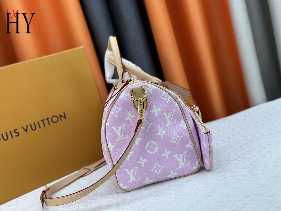 louis vuitton pink monogram handbag 30*21*17 - Image 7