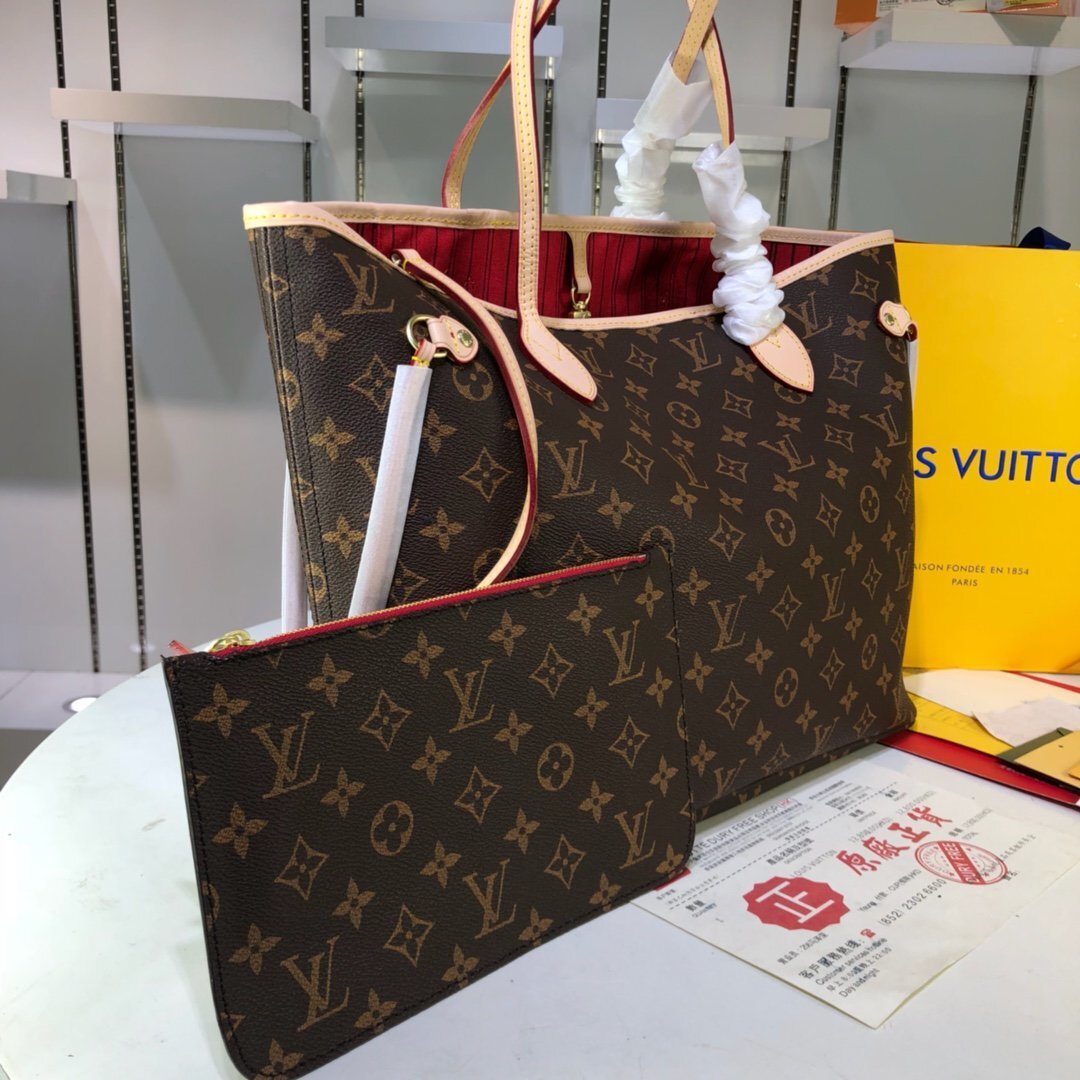 louis vuitton monogram tote bag with pouch - Image 7