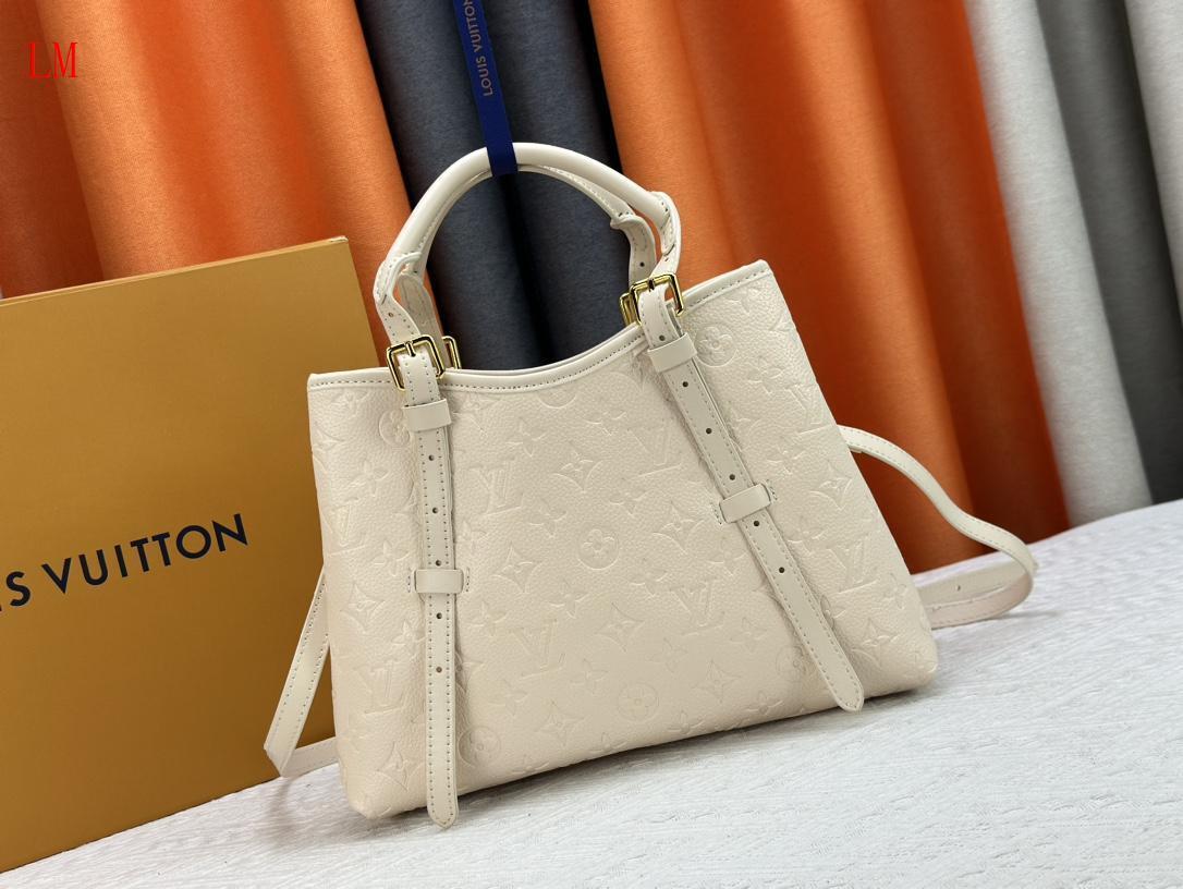 louis vuitton 32*22*10 cream handbag - model 118012