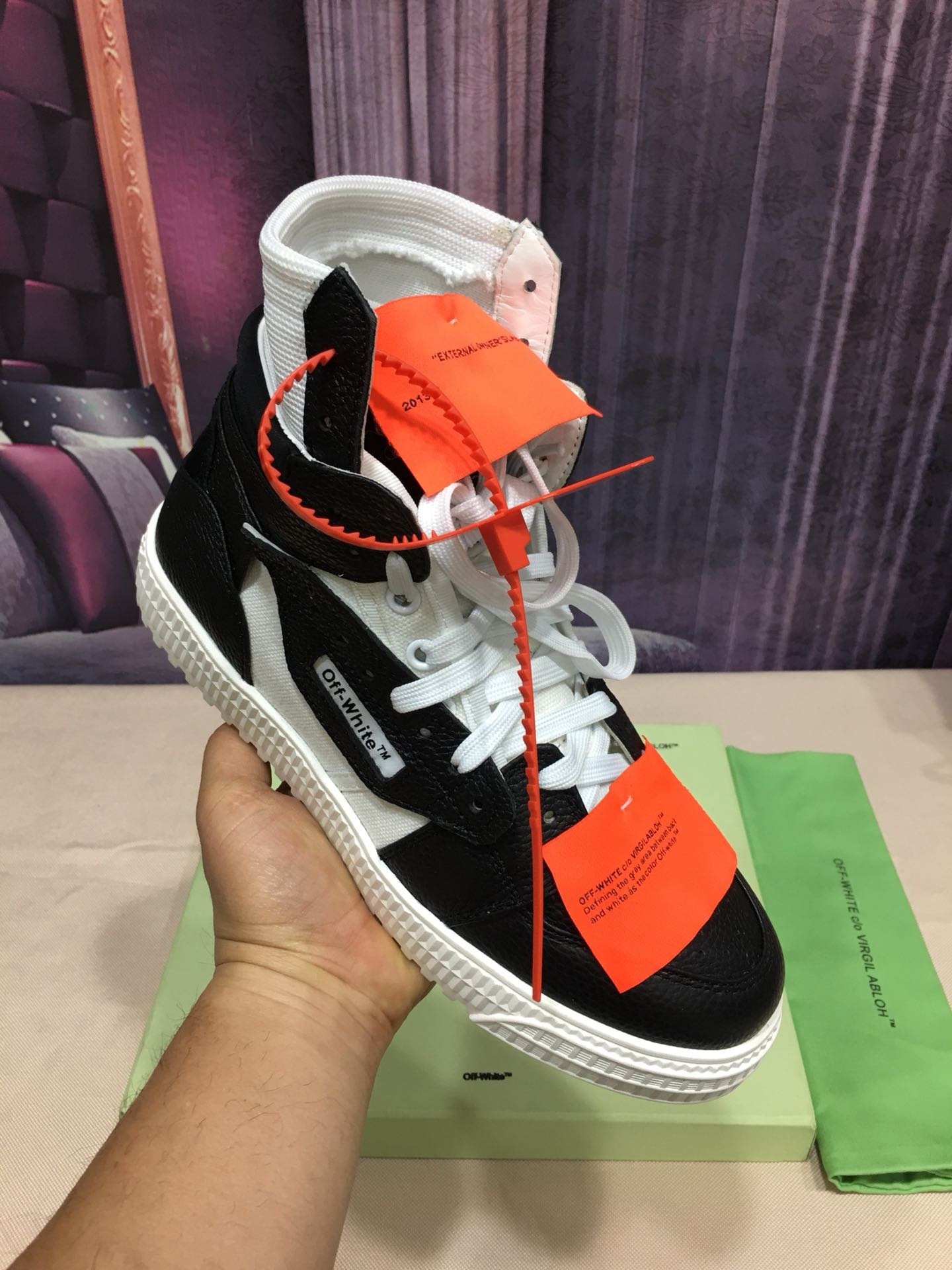 off-white high-top sneakers for couples, sizes 35-44 - Image 7