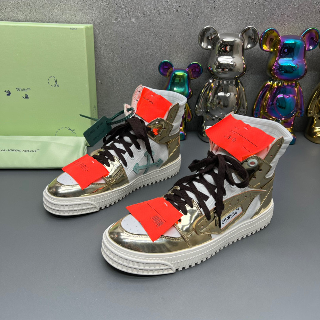 off-white™ couples sneakers 35-44 - metallic silver