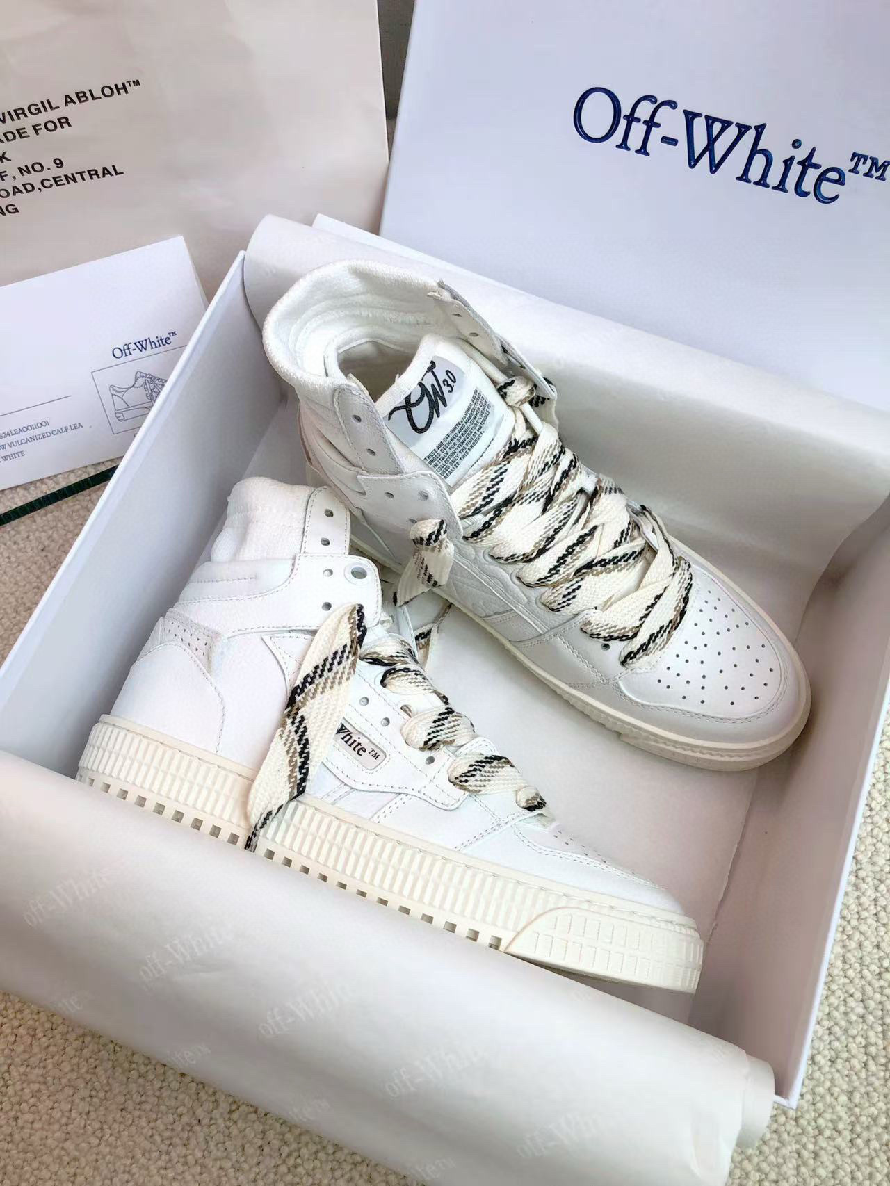 off-white high-top sneakers - size 35/44 - Image 7