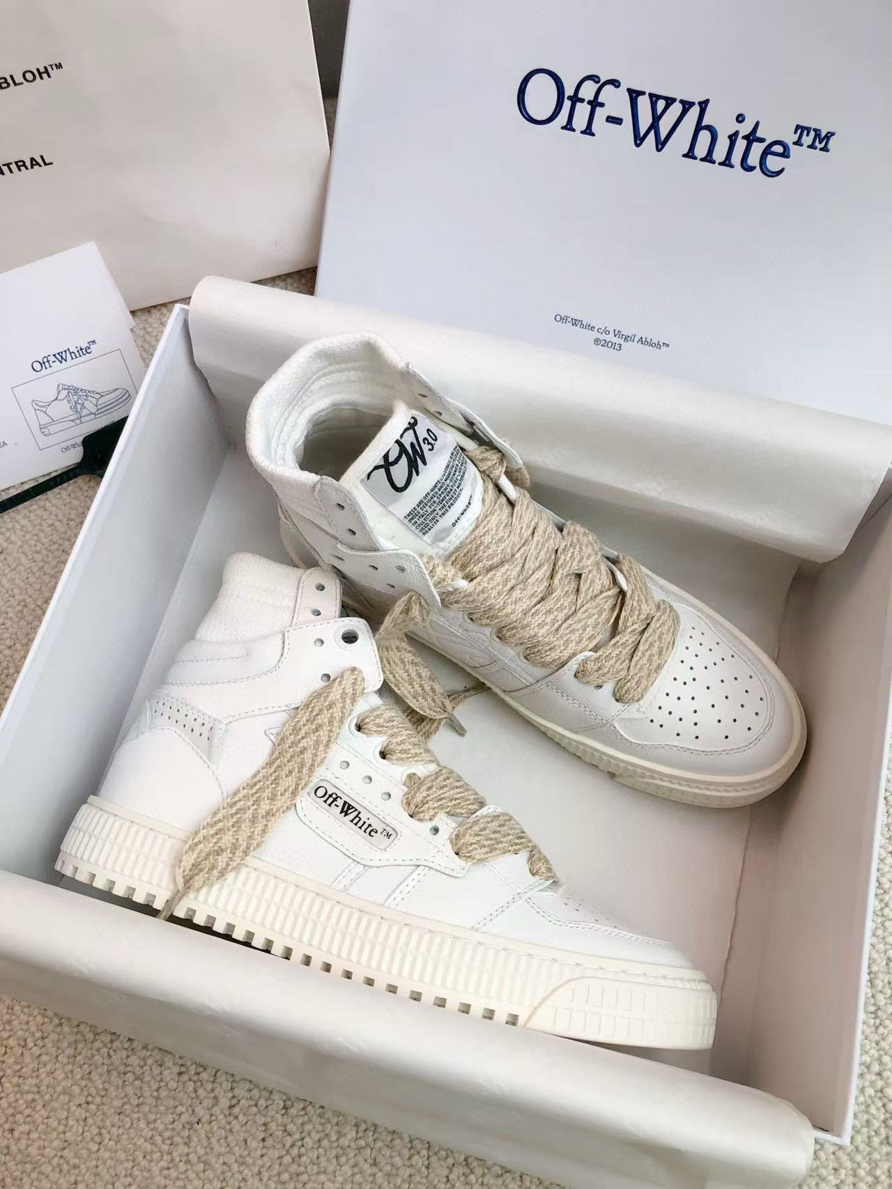off-white high-top sneakers - size 35/44 - Image 7
