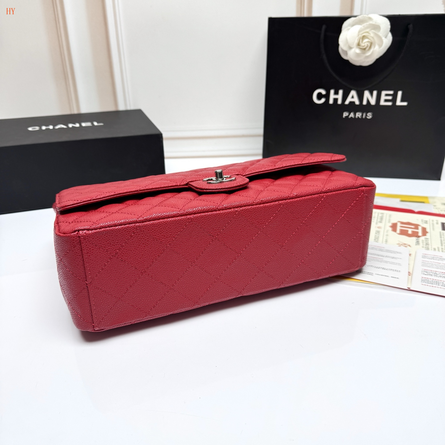 chanel quilted wallet on chain - 33x22x9 cm, burgundy - Image 7
