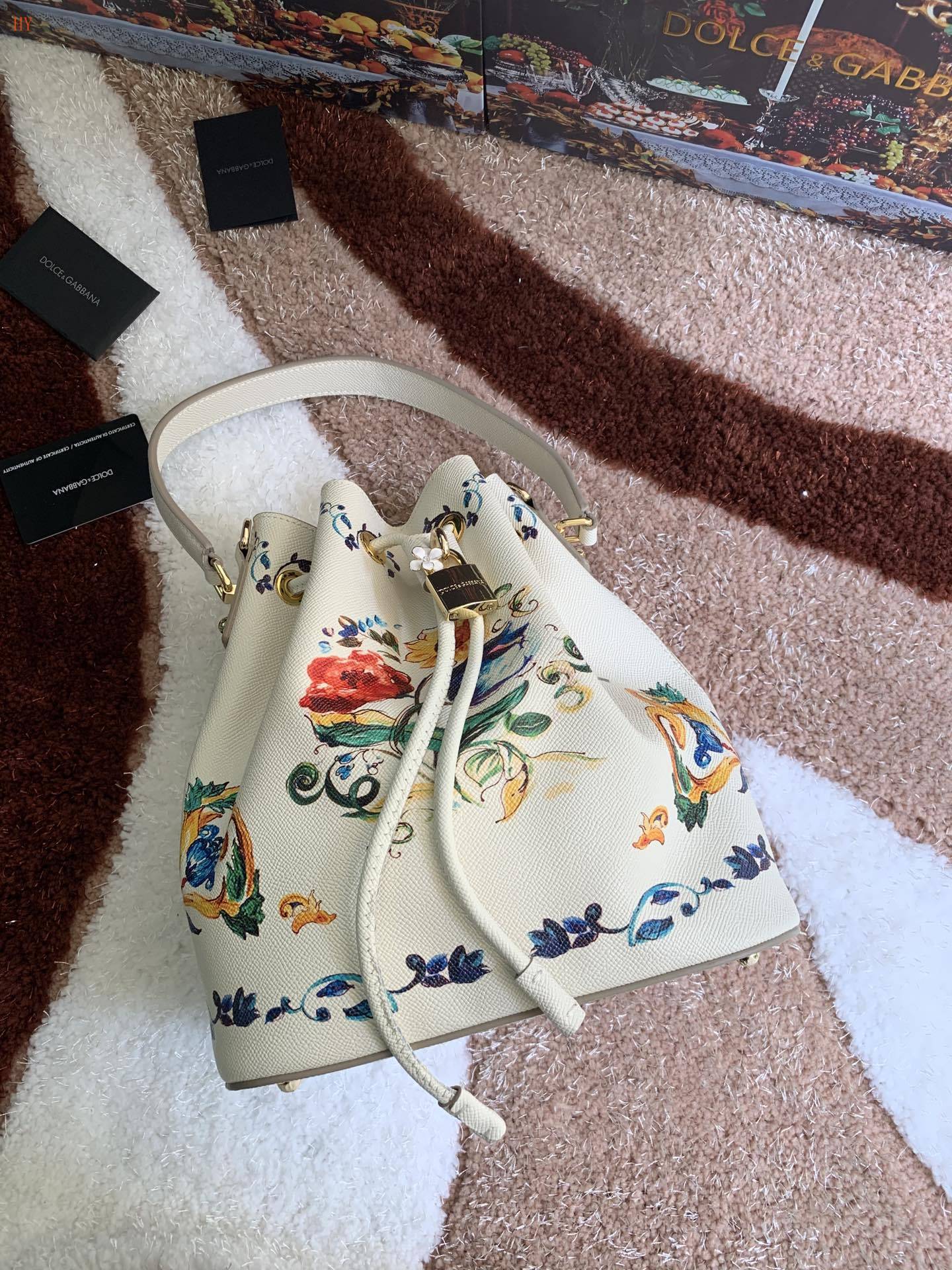 dolce & gabbana floral print bucket bag 27x25 cm - Image 7