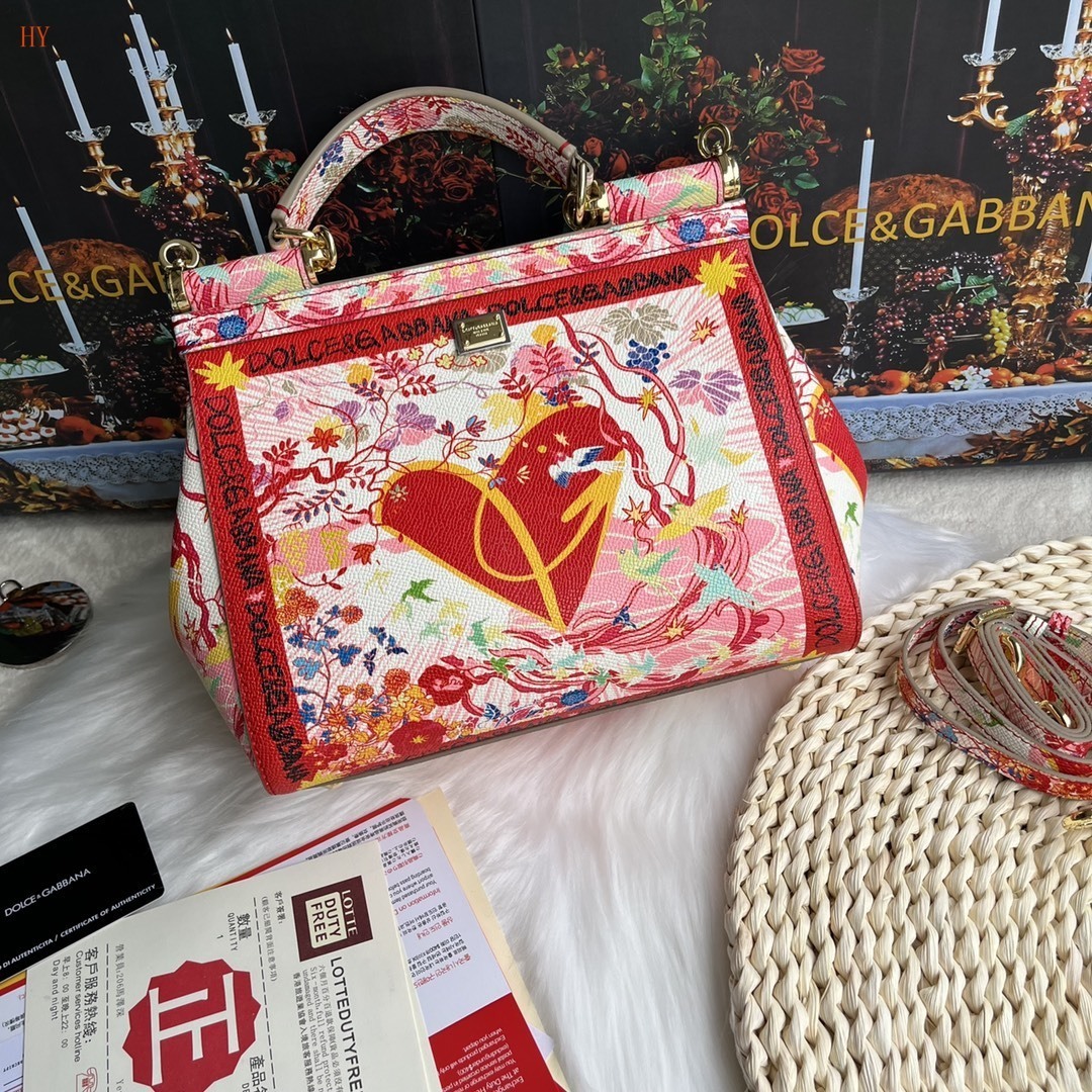 dolce & gabbana floral heart print handbag 25*20*12 - Image 7