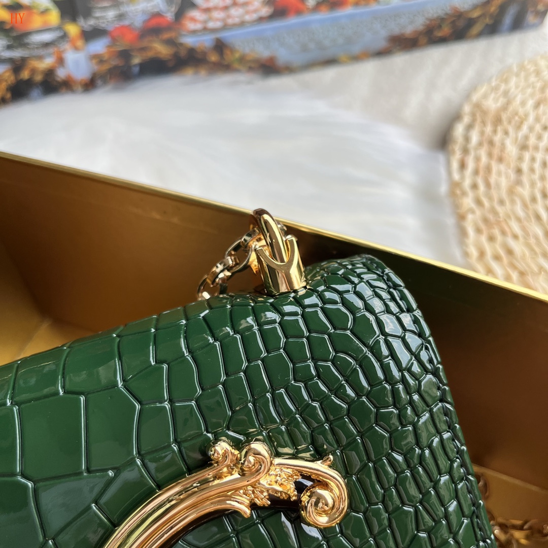 dolce & gabbana green crocodile-effect dg bag 21*15*4 - Image 7