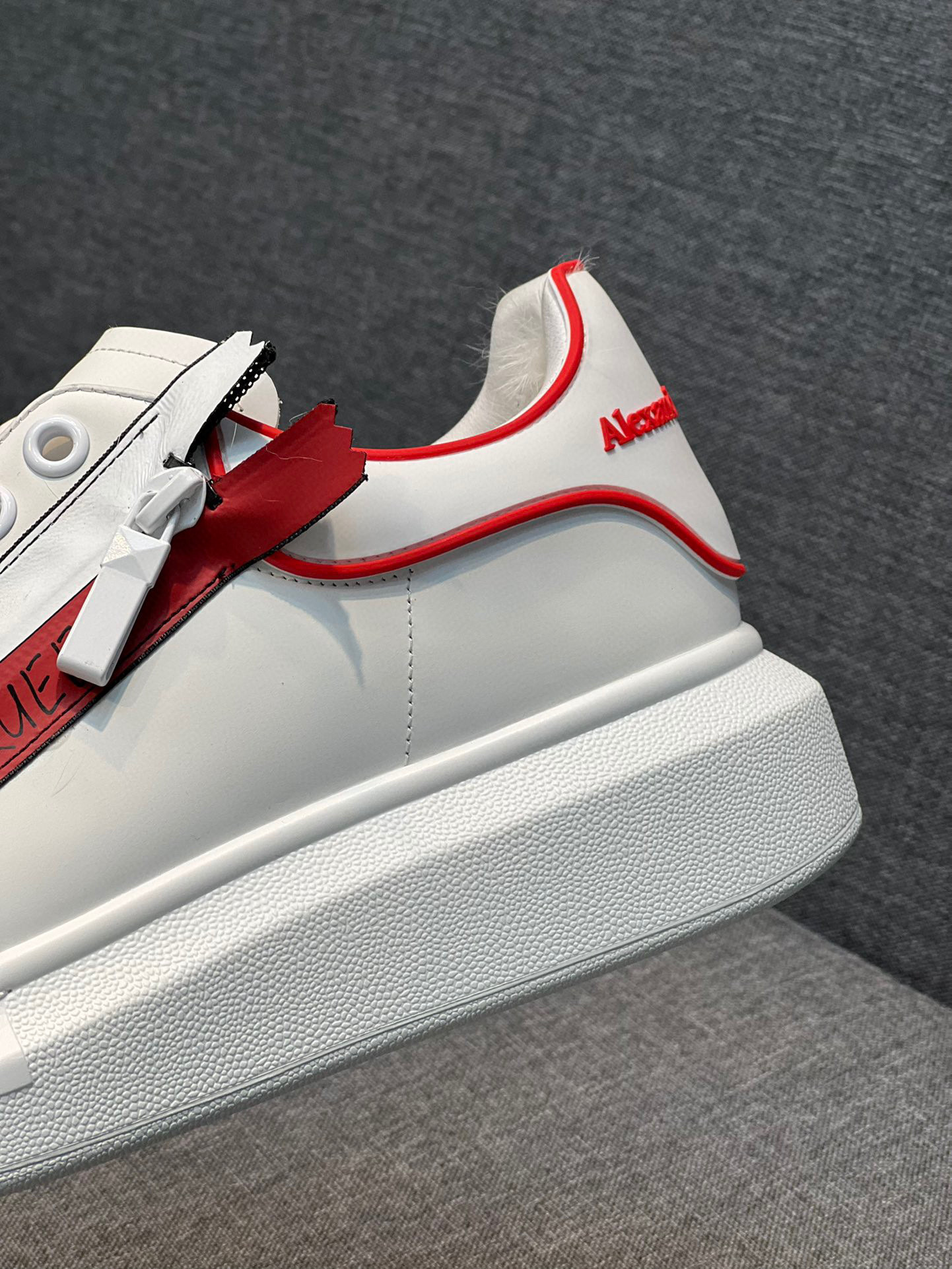 alexander mcqueen white sneakers with red accents - size 35-44 - Image 7
