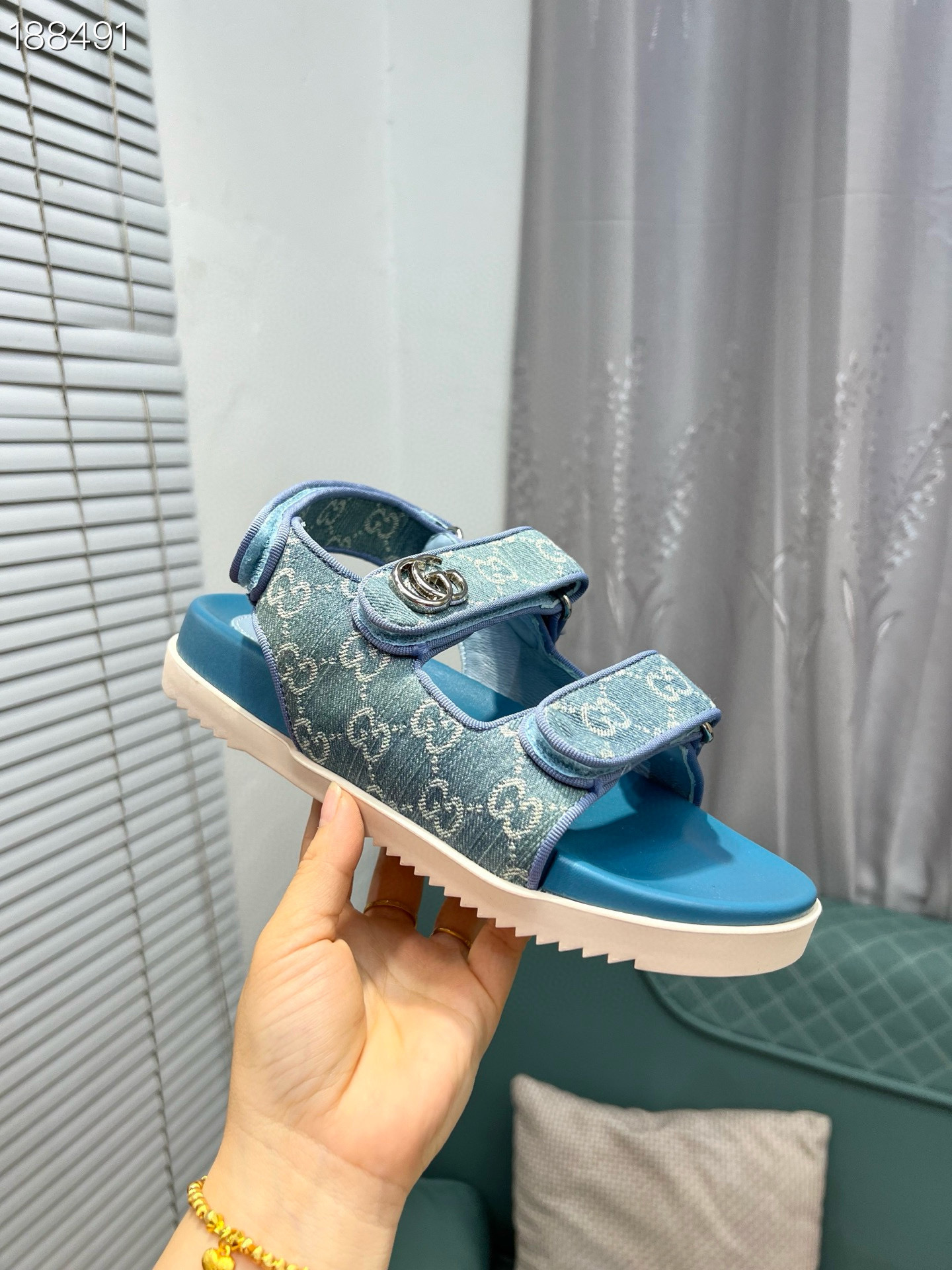 gucci g 35-44 lyt250 blue sandals - Image 7