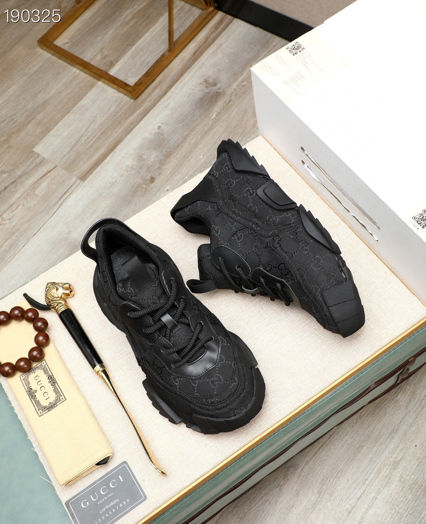gucci black sneakers size 39-44 gtl320 - Image 7