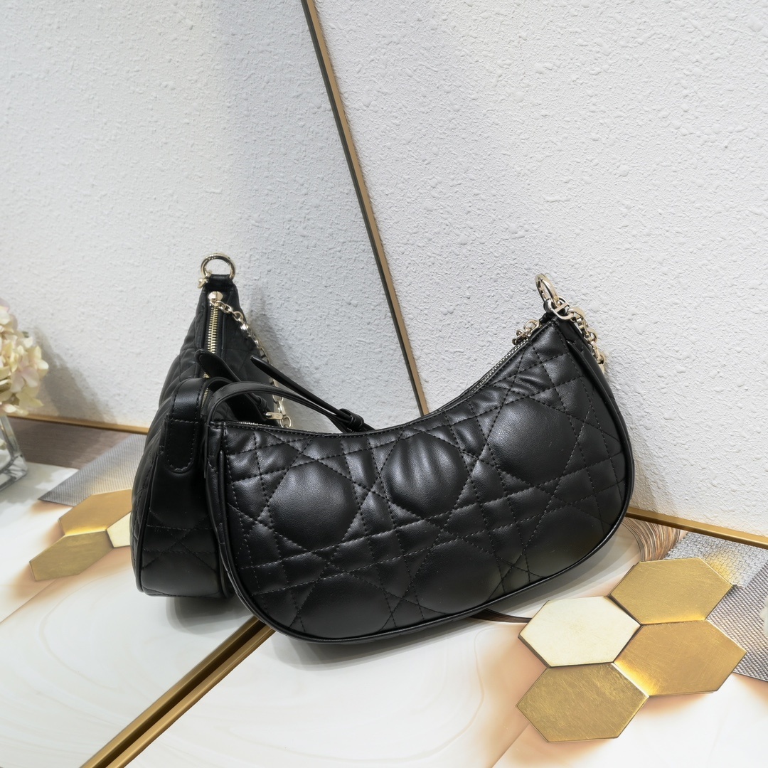 dior black quilted handbag 27x16 cm - Image 7