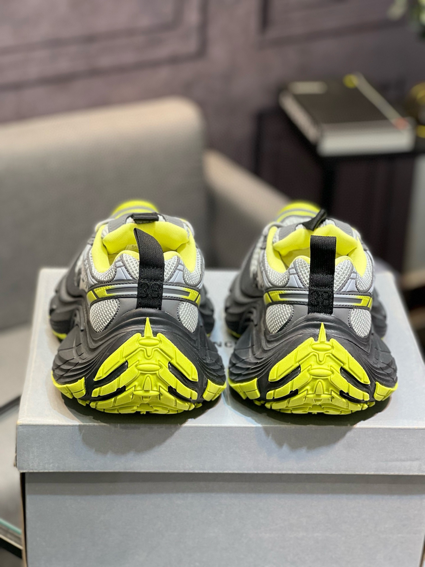 balenciaga unisex sneakers 35/46 - gray/neon yellow - Image 7