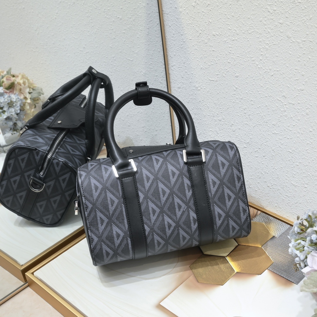 dior gray canvas handbag 26x16x14.5 cm - Image 7